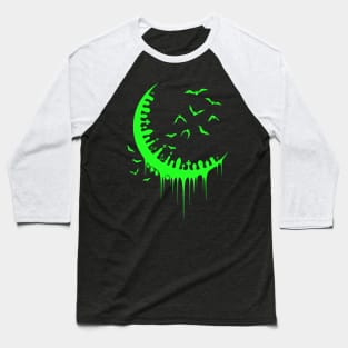 Graveyard Moon in Green Baseball T-Shirt